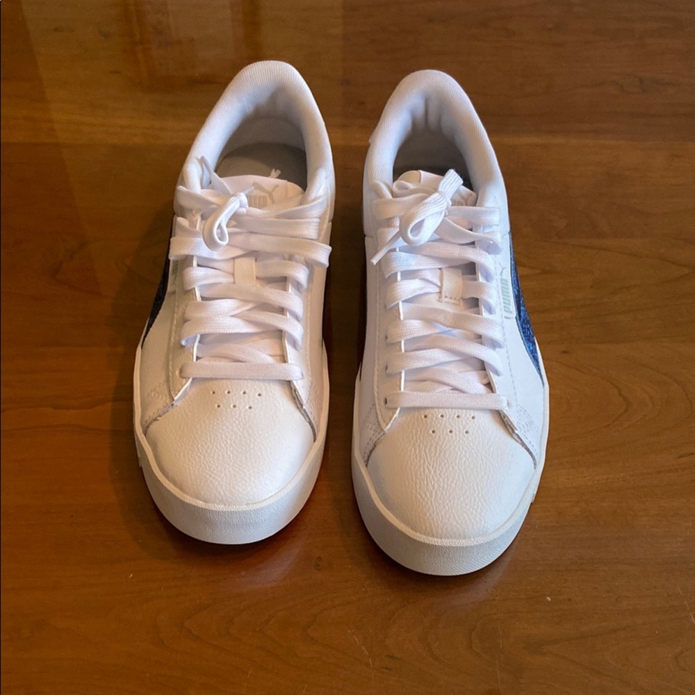 Puma White and Blue Athletic Shoes
